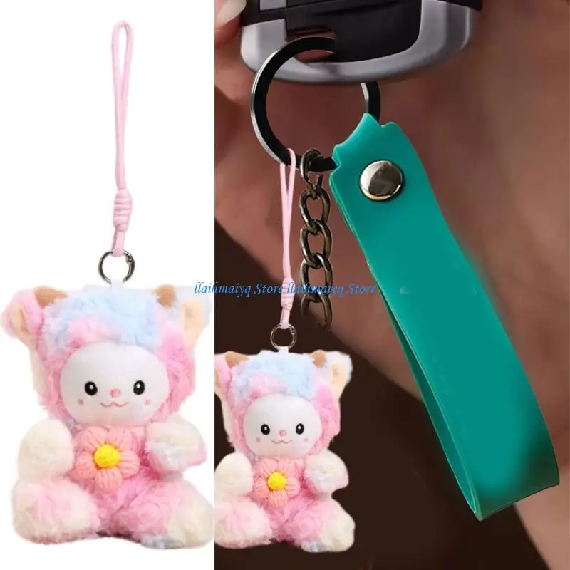 573B Colorful Sheep Keyring Cartoon Animal Stuffed Doll keychain Stylish Decoration For Keys Purses And Luggage