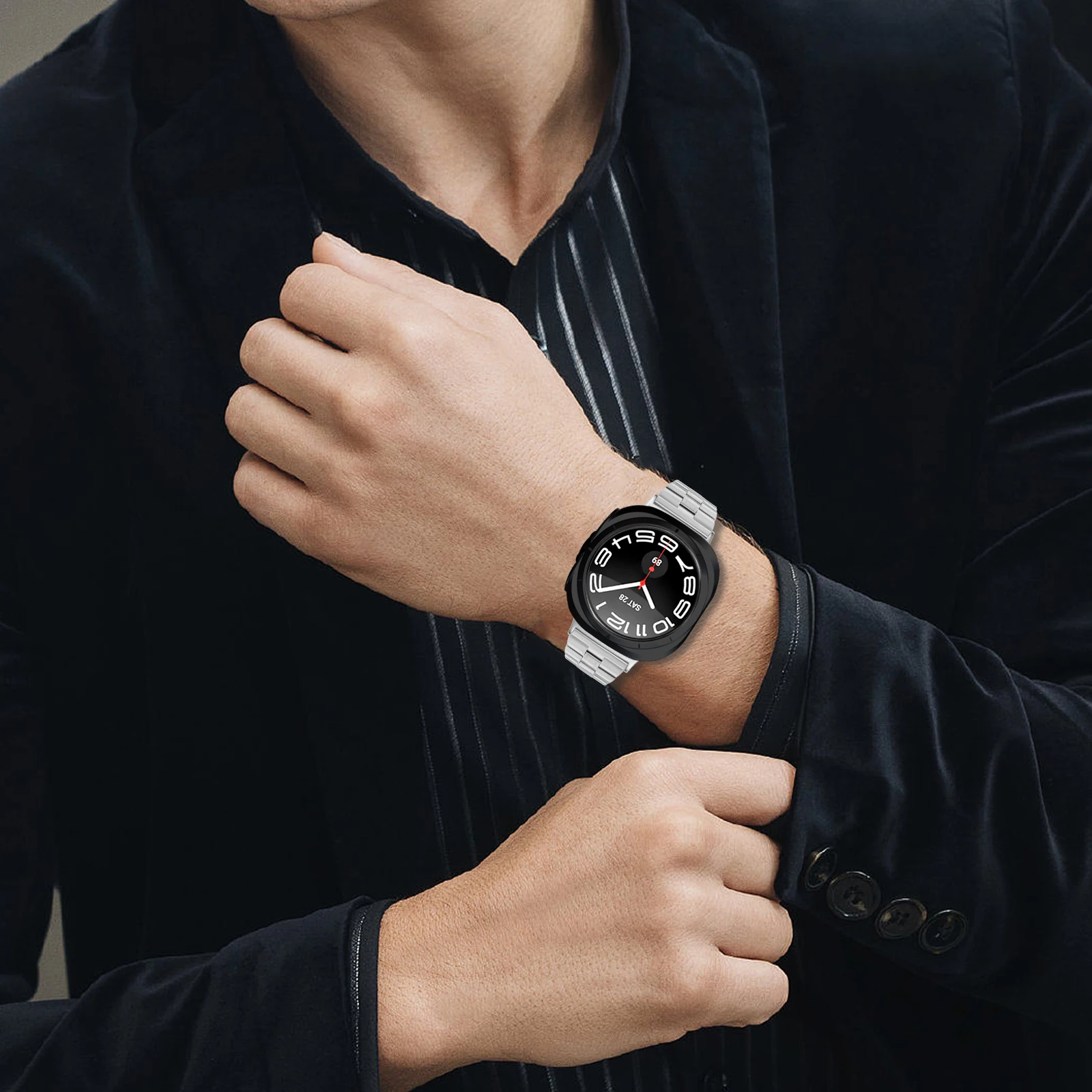 Bracelet fin en acier inoxydable pour Samsung Galaxy Watch 7 Ultra, 47mm, bracelet en métal pour Galaxy Watch 7 Ultra Watchband