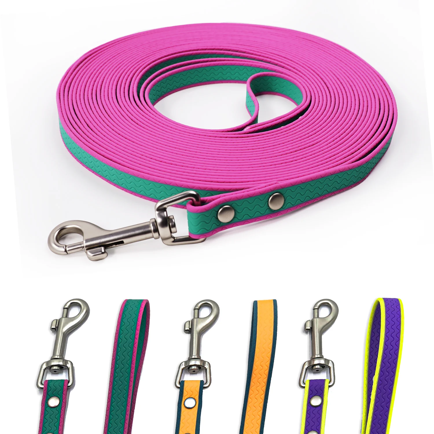 Wasserdichte Langlebige Zweifarbige PVC-Hundeleine, Weich Flexibel mit Starkem Griff, Leicht zu Reinigen für Kleine und Mittelgroße Hunde beim Spaziergang im Freien – Detail 1