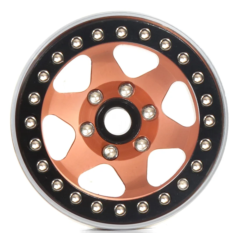 ABUM-4Pcs Metal 1.9Inch Beadlock Wheel Rim Wheel Hub For 1/10 RC Crawler Car Axial SCX10 Pro Capra TRX4/RC4WD D90 Redcat