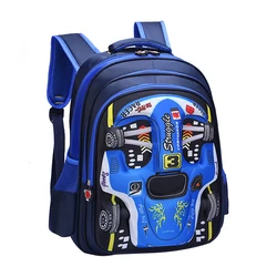 FashionCartoon Racing 3D Kid Backpack Boy Girl Blue Green Red Kindergarten Primary School Bag 3-16year Student Children Backpack