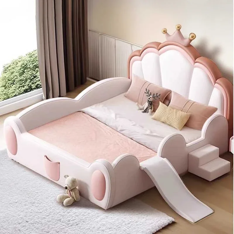 Cama de casal moderna com moldura estética para crianças, cama nórdica com gavetas, mobília do quarto para menina, mobília europeia