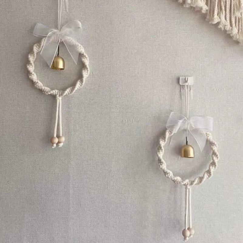 Macrame Hand-woven Shell Windbell Baby Bed  Wind Chime Pendant  Cotton Cord Handmade Wall Children\'s Room Decoration Car Gift