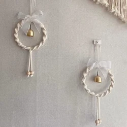 Macrame Hand-woven Shell Windbell Baby Bed  Wind Chime Pendant  Cotton Cord Handmade Wall Children's Room Decoration Car Gift