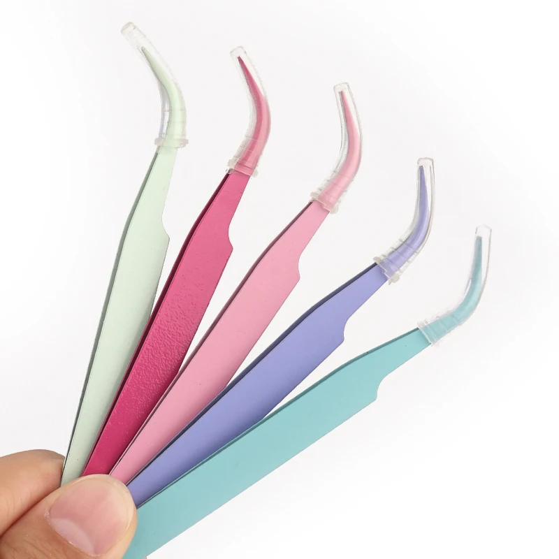 Pinzas para decoración de uñas y pestañas, pinzas macaron, pinzas para extensión de pestañas, cinta adhesiva para álbumes de recortes, pinzas de acero inoxidable para manualidades, herramientas DIY