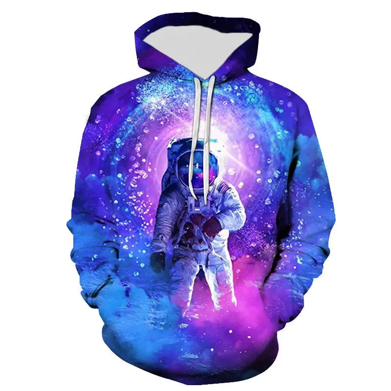 

3D Printing Star Astronaut Pattern Men's Hoodie Women Kid Clothing Four Seasons Fashion Casual Fun Street Oversized Sweatshirt