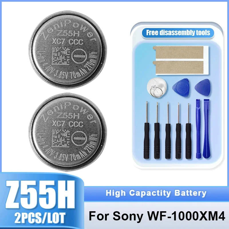 

2pcs/lot New Z55H Replacement Bateria CP1254 1254 for Sony WF-1000XM4 XM4 Bluetooth Headset Battery 3.85V 70mAh Z55H