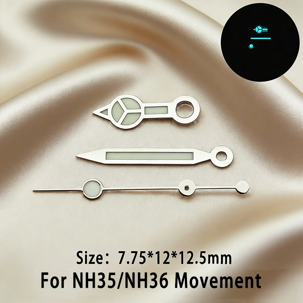 NH35 Zifferblatt 28,5MM Uhrenzifferblatt NH36 Zifferblatt NH35 SUB Zifferblatt BGW9 Blau Leuchtend NH35 Zifferblatt mit Zeigern Kalender Uhrenzifferblatt Modifikation – Detail 29