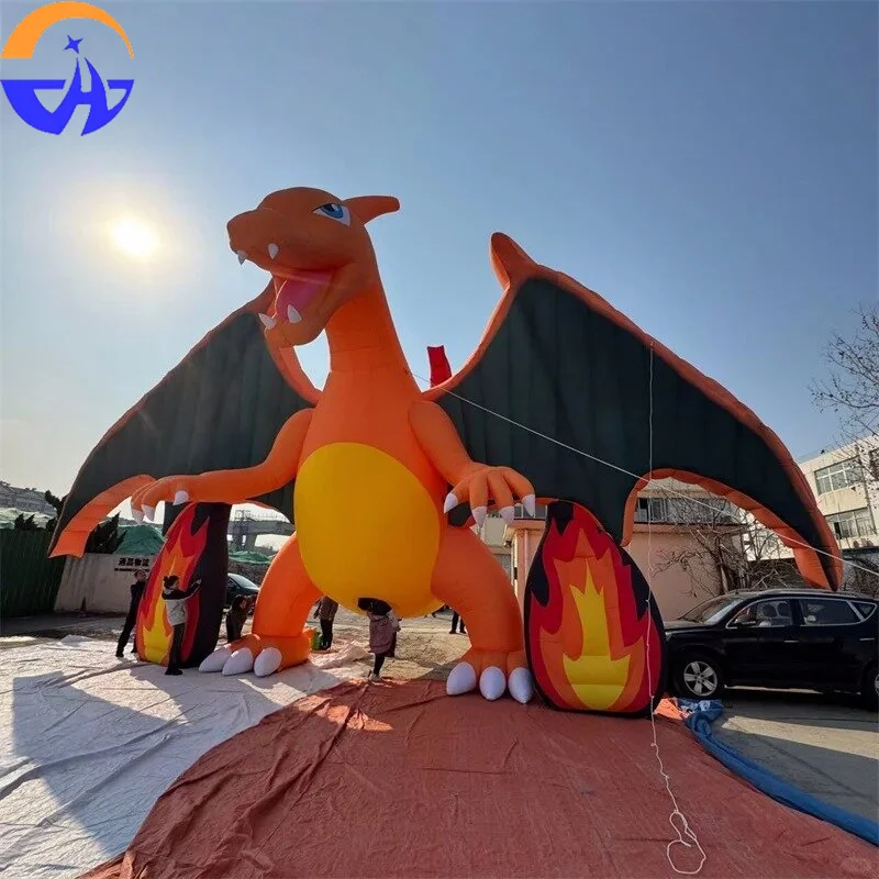 

Гигантский надувной огнедышащий дракон, изготовленное на заказ наружное крупномасштабное рекламное украшение талисмана, наружная декоративная модель, для