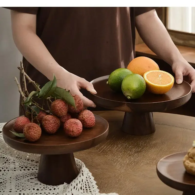 

Japanese-style Fruit Inventory Heart Creative Tall Cake Tray Wooden Tray Afternoon Tea Tray Dessert Table Home Decoration