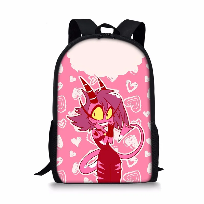 Trendy Popular Peculiar Helluva boss Notebook Backpacks pupil School Bags 3D Print Oxford Waterproof Boys/Girls Laptop Backpacks