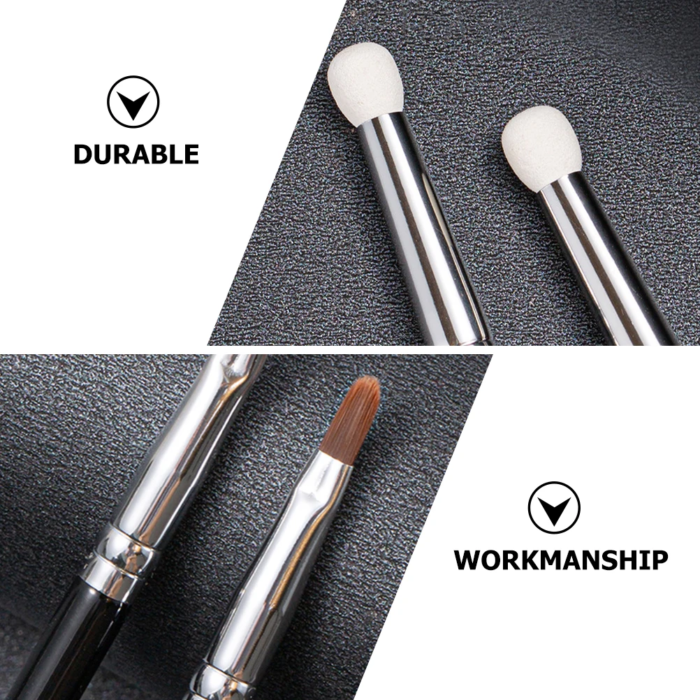 3 stks dubbele kop concealerborstel lange tijd gebruik draagbare make-up benodigdheden dual-ended eyeliner spons reiscosmetica borstels