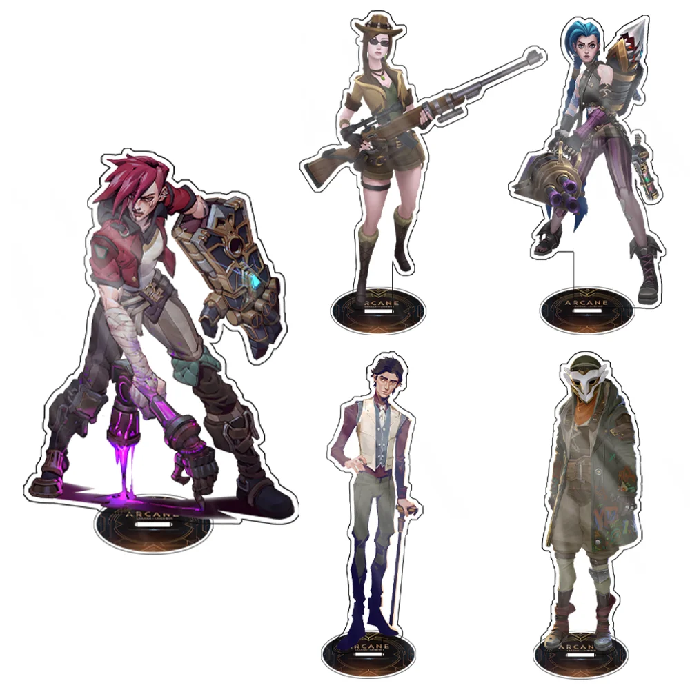 Gioco Anime Arcane League of Legends 15 cm Jinx Viktor Caitlyn·Kiramman Acrilico Stand amico Regali di Capodanno