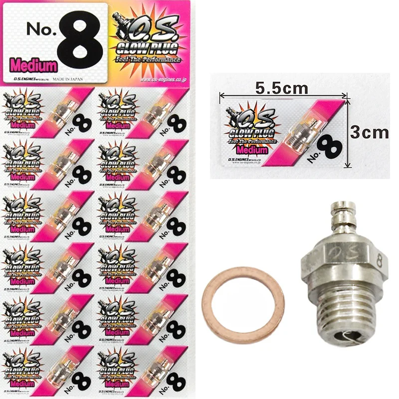 

24 Pieces OS O.S. 8 No.8 #8 Standard Glow Plug Spark Medium For RC Car Truck Engine Remote Control Toys