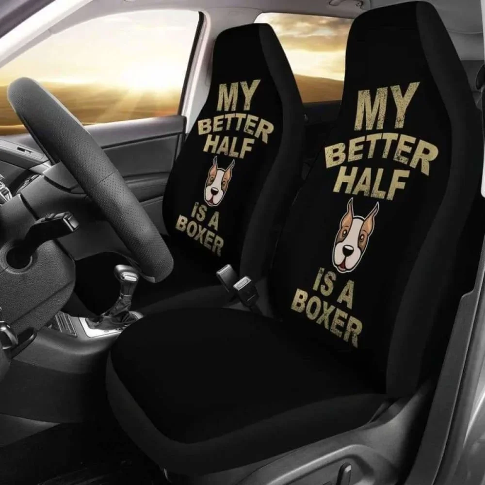 My Better Half Is A Boxer Car Seat Covers 102918,Pack of 2 Universal Front Seat Protective Cover