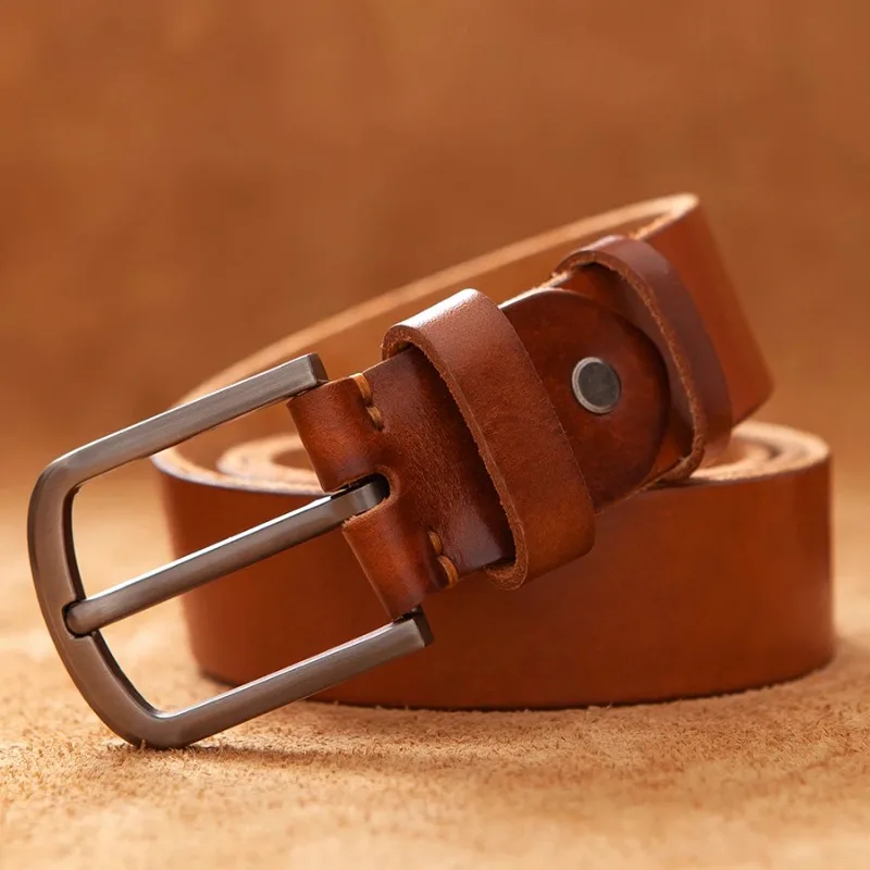 Men's leather casual everyday denim belt Handmade men's belt