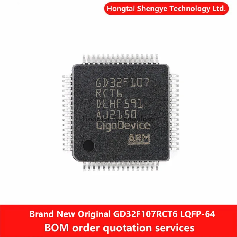 New and Original GD32F107RCT6 LQFP-64 ARM Cortex-M3 32-bit Microcontrollers-MCUs