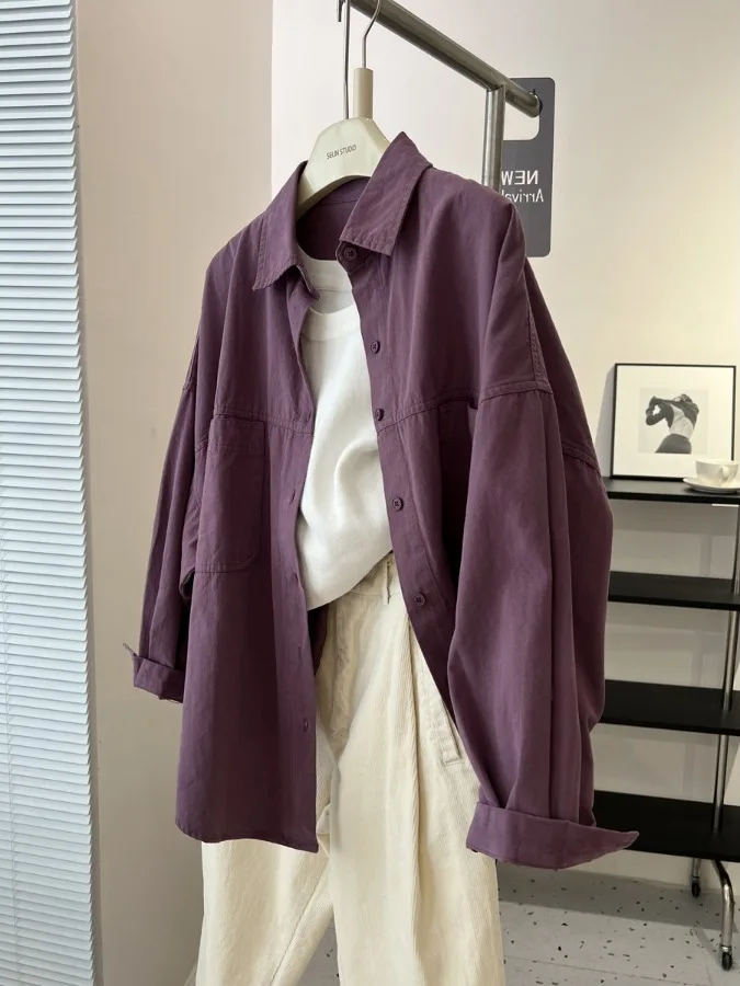 

Спецодежда в стиле ретро irt Jaet, женский свободный повседневный топ с воротником, весна-осень, новое удобное женское пальто Lazy Sle