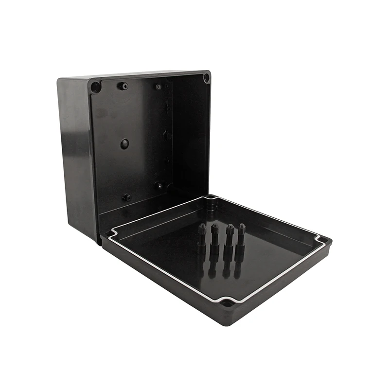 أسود ABS لهب البلاستيك صندوق مقاوم للماء في الهواء الطلق IP67 أداة كهربائية الضميمة مقاوم للماء الختم للمفاصل