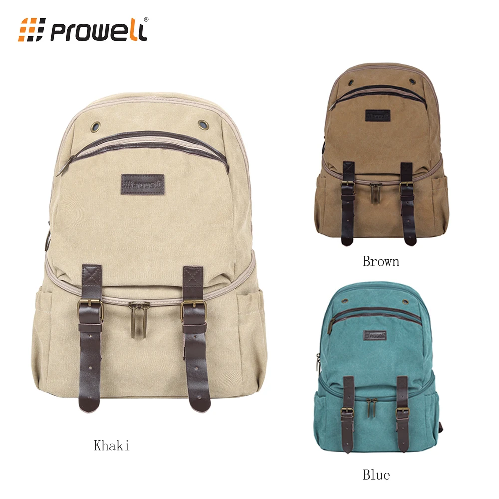 Prowell Camera Backpack Bags Canvas Leisure Multifunctional photography Backpack Bag Travel Camera Backpack For Canon Sony Nikon