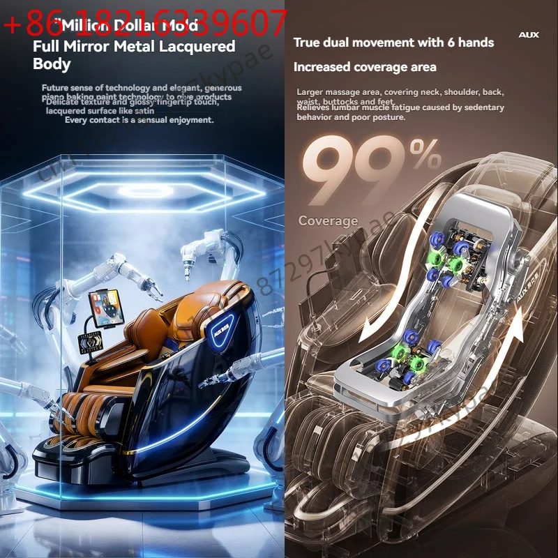 YAO New 6D+6D Home Smart Massage Chair Full Body Electric 6D Jade Deep Stretch SL-Track Zero Gravity Recliner with Body Scan Hea