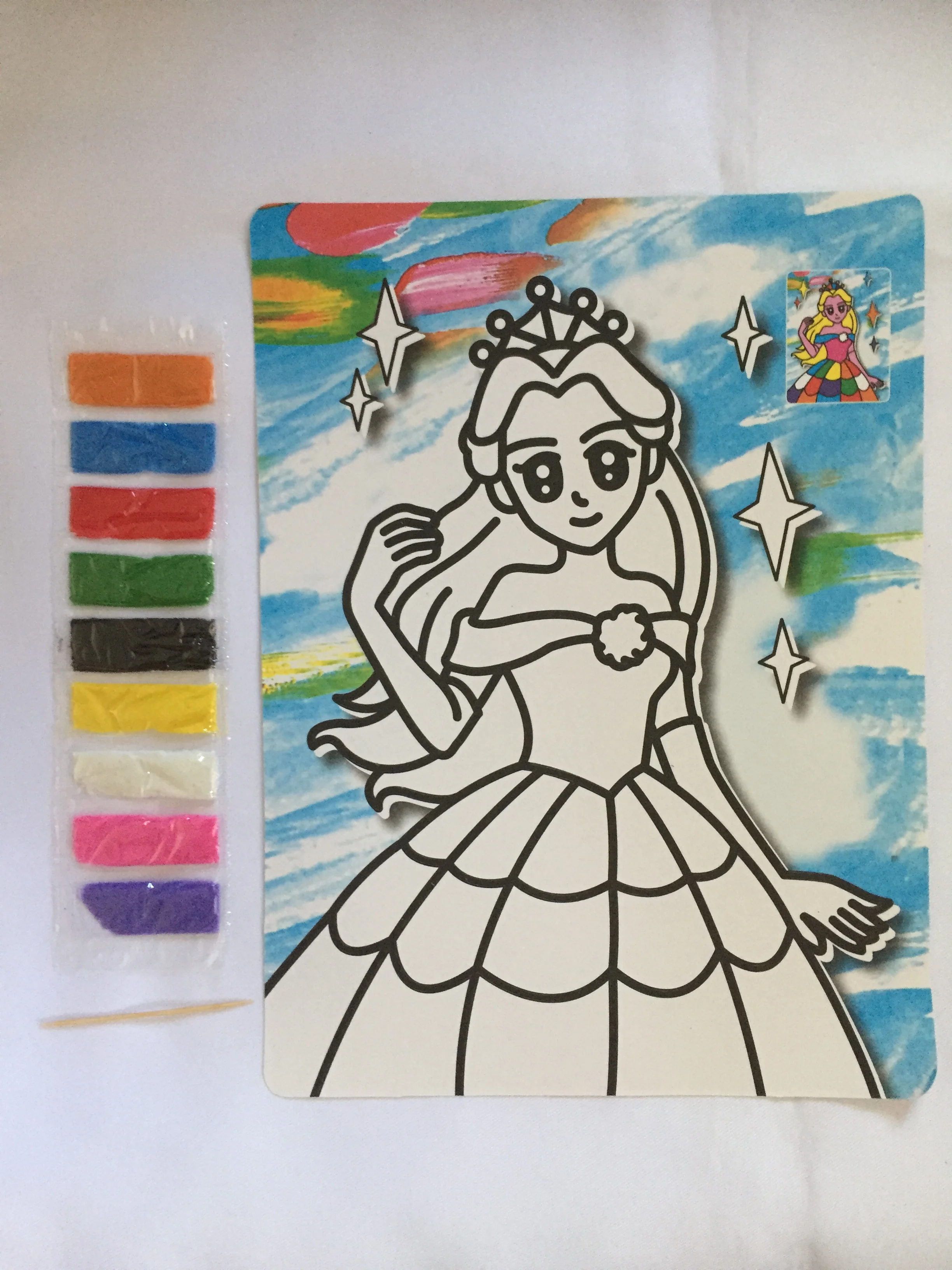 2 pçs/lote manual diy graffiti cor handwork pintura de areia imagem com 6 fundo colorido desenho pintura à mão crianças doodle brinquedos