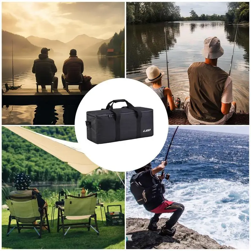 Portable Ice Fishing Bag 55cm Fishing Gears Organizer Multifunctional Waterproof Fishing Accessories Shoulder Bag