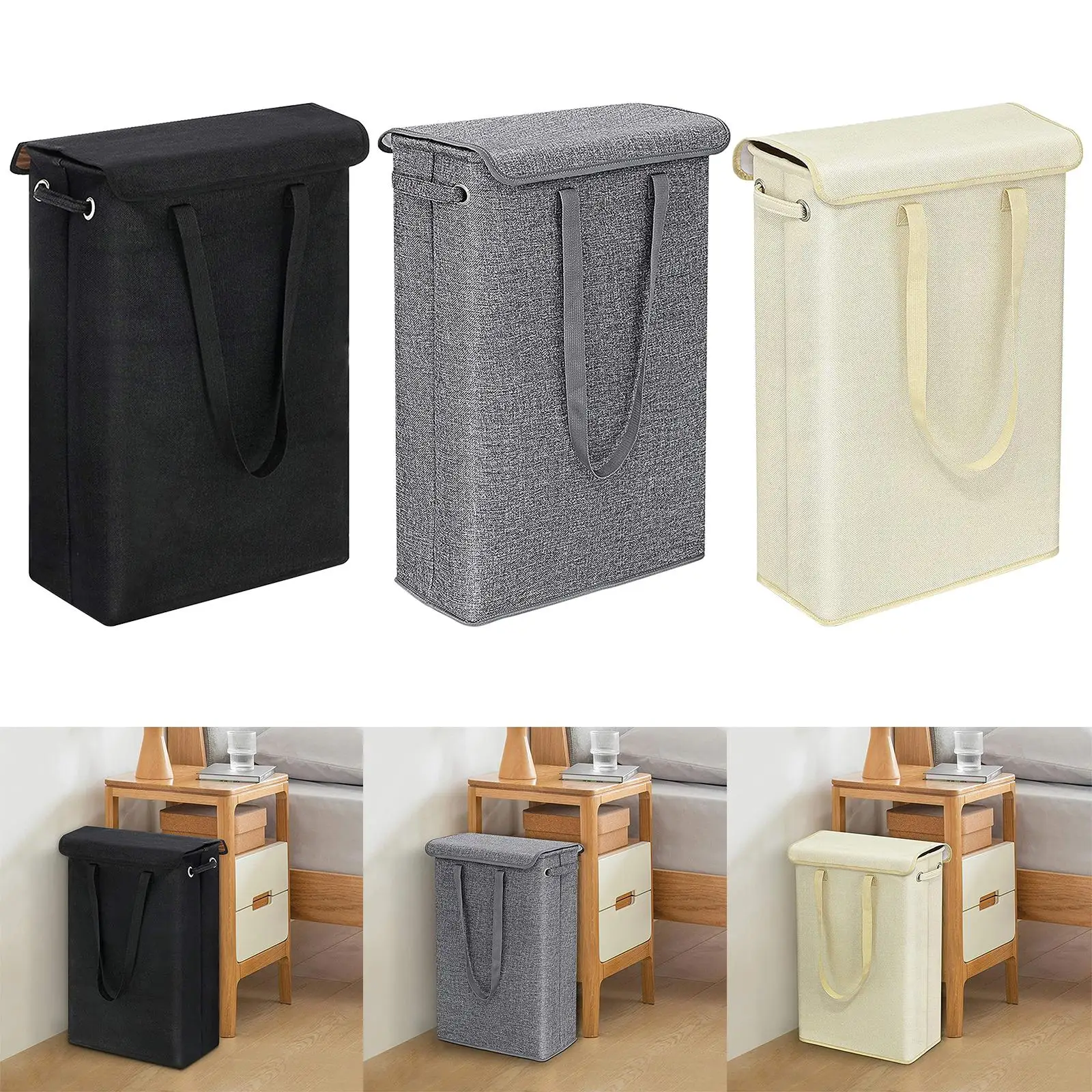 45L Folding Dirty Laundry Basket Washing Clothes Storage for Bathroom Closet Washing Clothes Hamper Bin Bag with Removable Lid