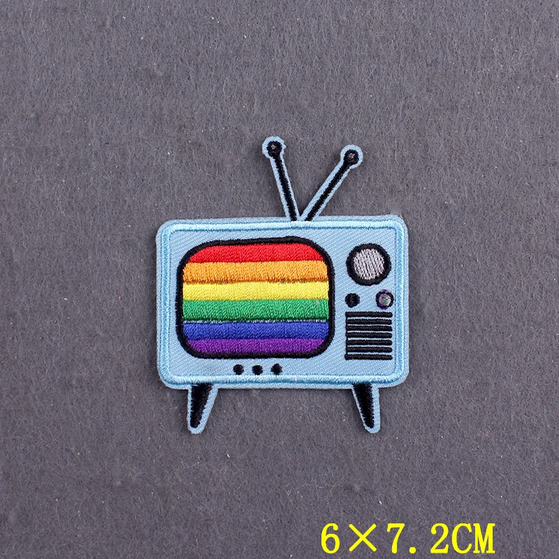 Embroidered Patch LGBT Patch Pride Gay Patches For Clothing Hook Loop Badges Patch Iron on Patches On Clothes Stripes Applique