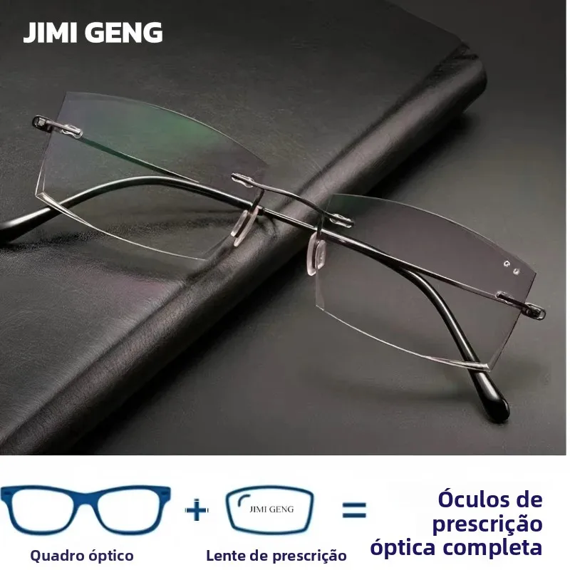 新しいダイヤモンドカットエッジ老眼鏡、純チタン素材で作られたブルーライトカットメガネ、軽量で快適です。