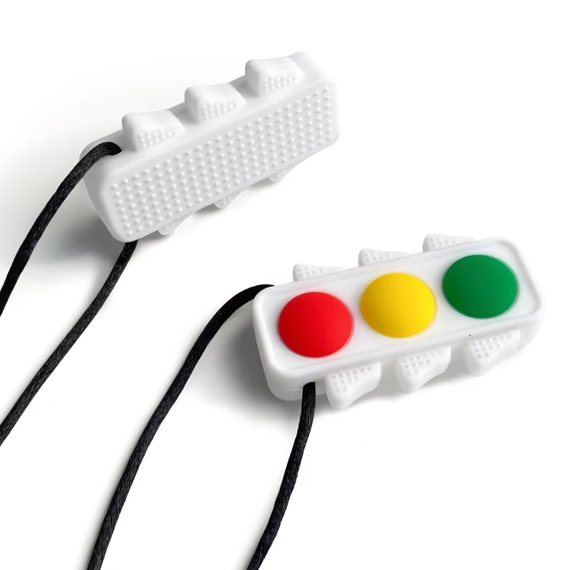 1pcs Silicone Children Signal Light Chewing Necklace Sensory Chewing Molar Silicone Photographic Accessories