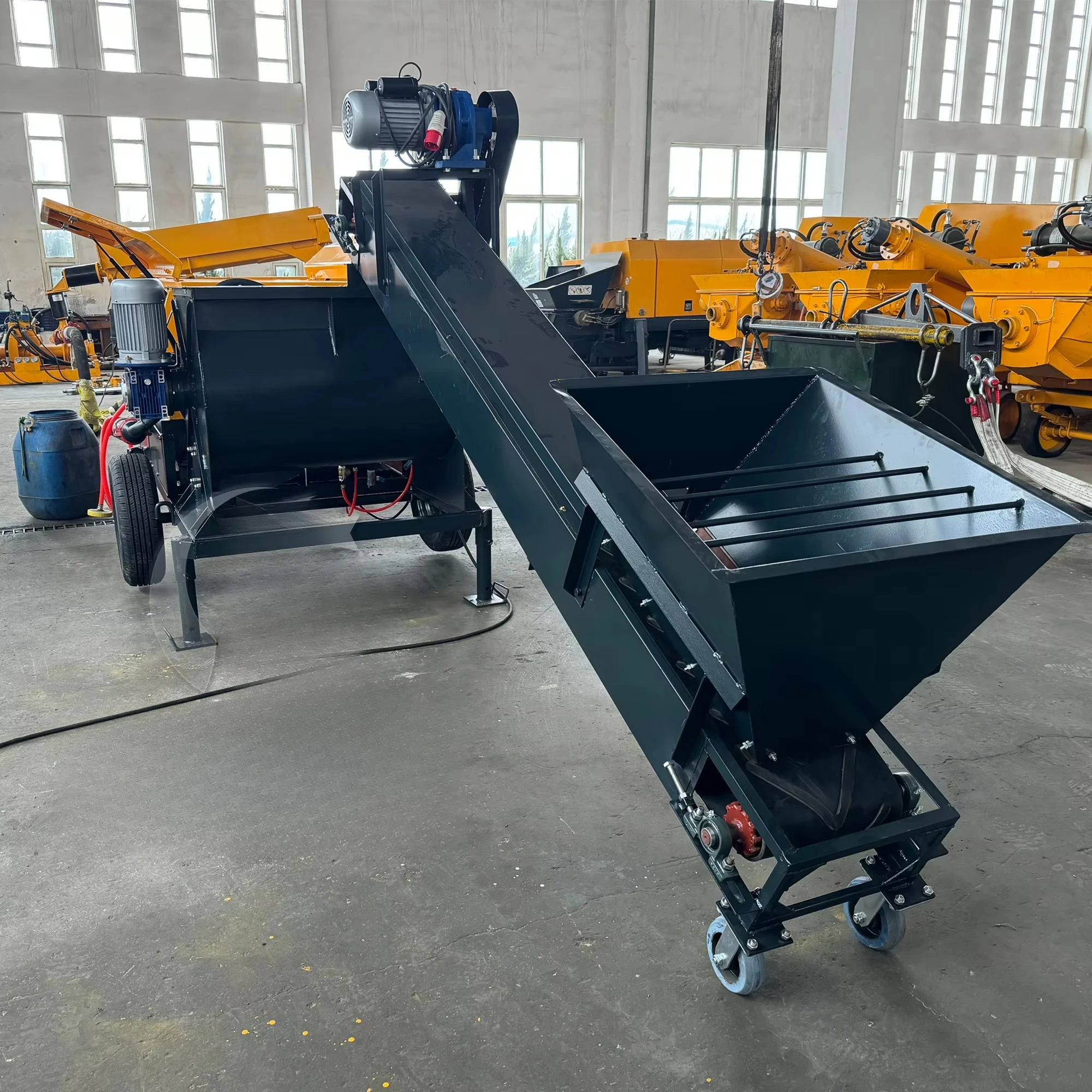 Cement Foam Concrete Mixing Mortar and Plaster Spraying Machine CLC Foam Concrete Block Making Machine with Pump view 2