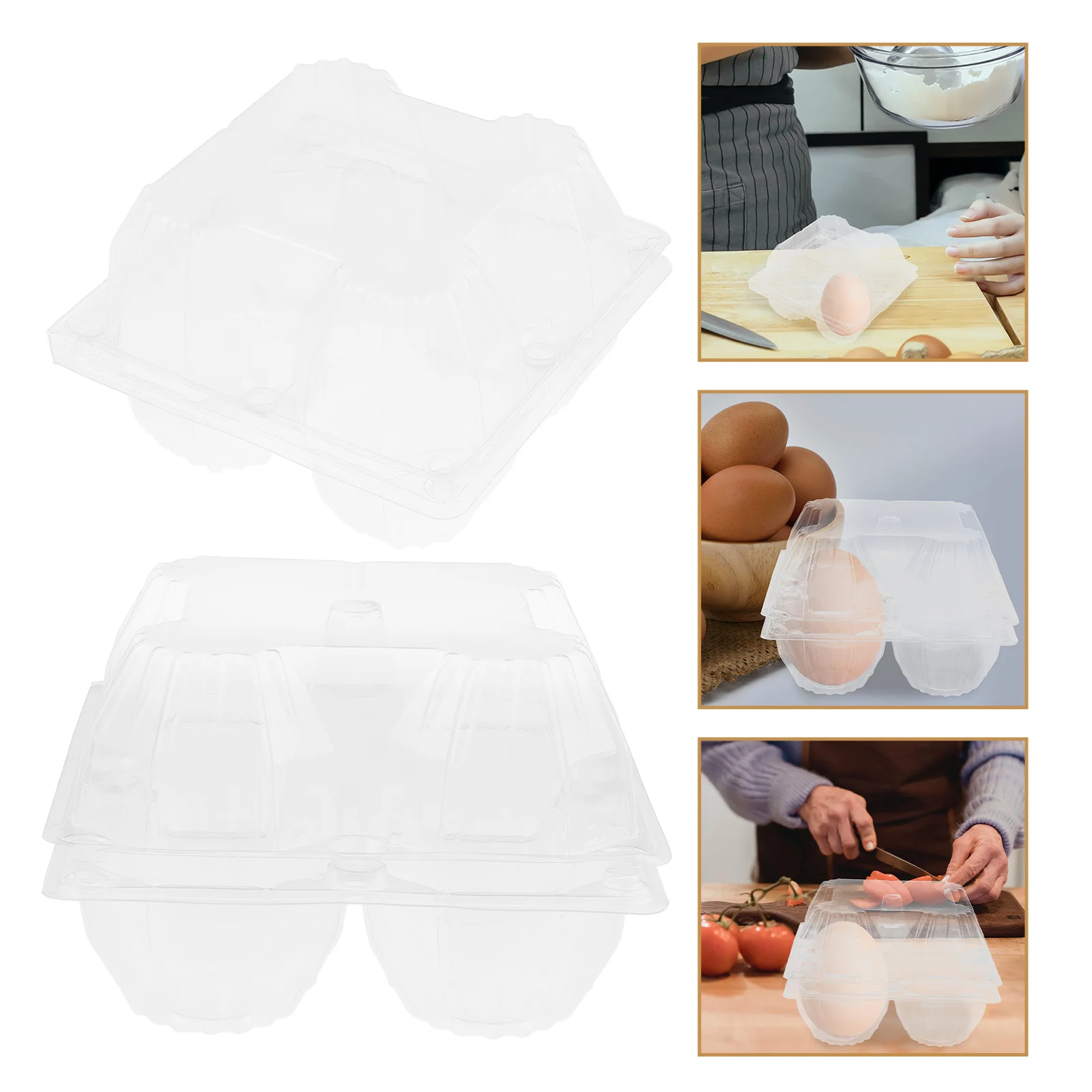 

6pcs Goose Egg Packaging Box Clear PVC Containers Reusable Bulk Cartons Plastic Egg Carton Large Size