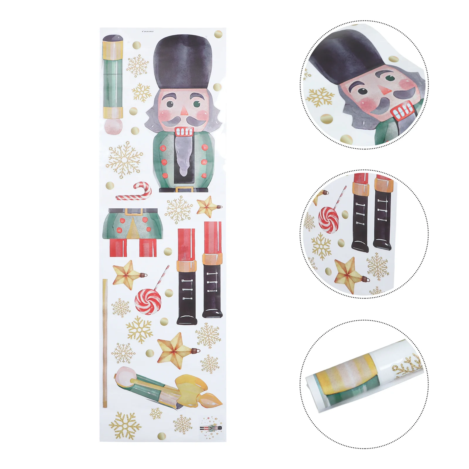 

1Set Nutcracker Wall Stickers Holiday Christmas Decals for Windows Doors Walls Easy Apply Remove PVC Winter Classroom