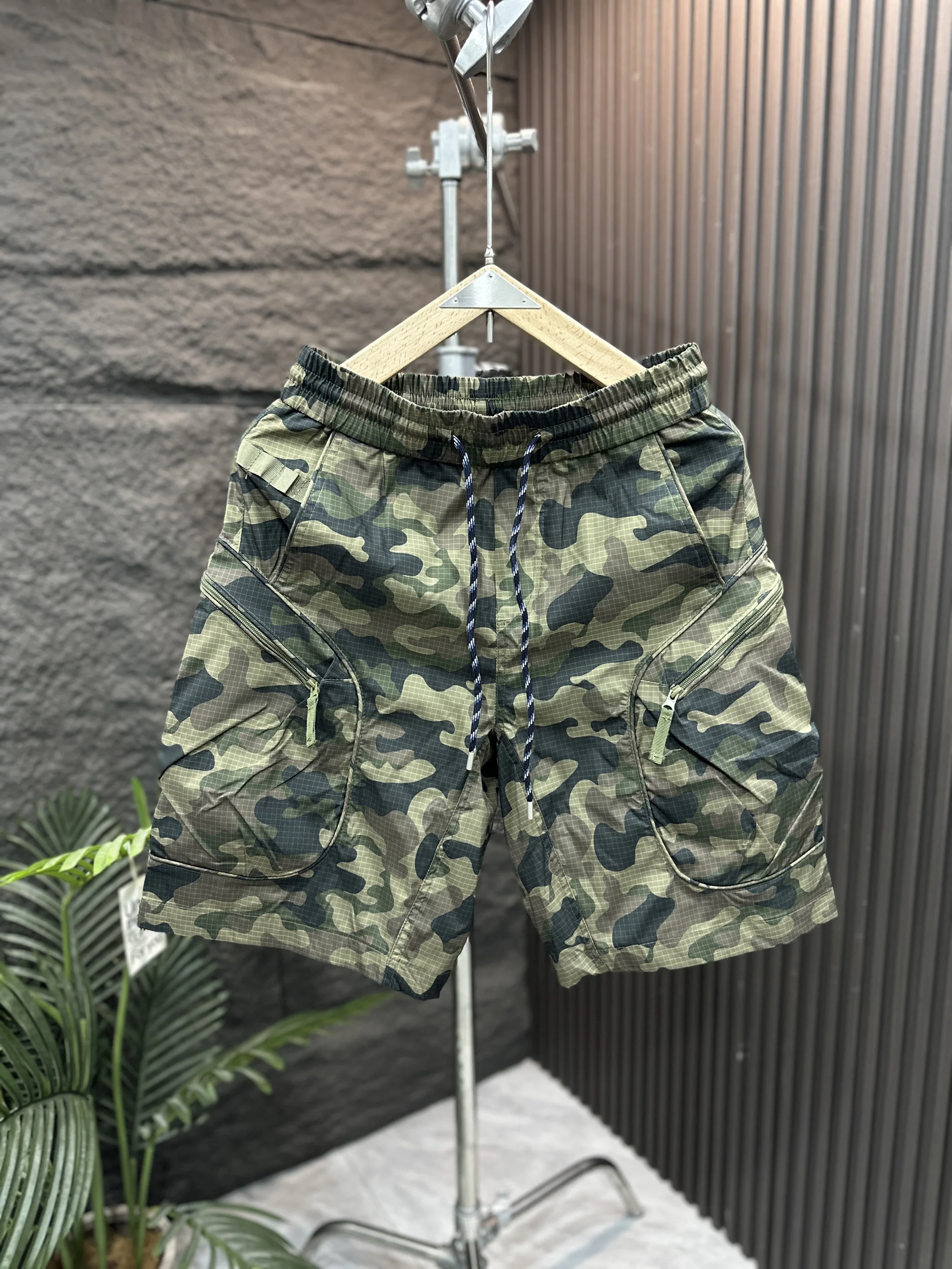 

American Retro Camouflage Workwear orts Men's Trendy Brand Summer Loose Haome Casual Pants Polyester Fiber Breathable