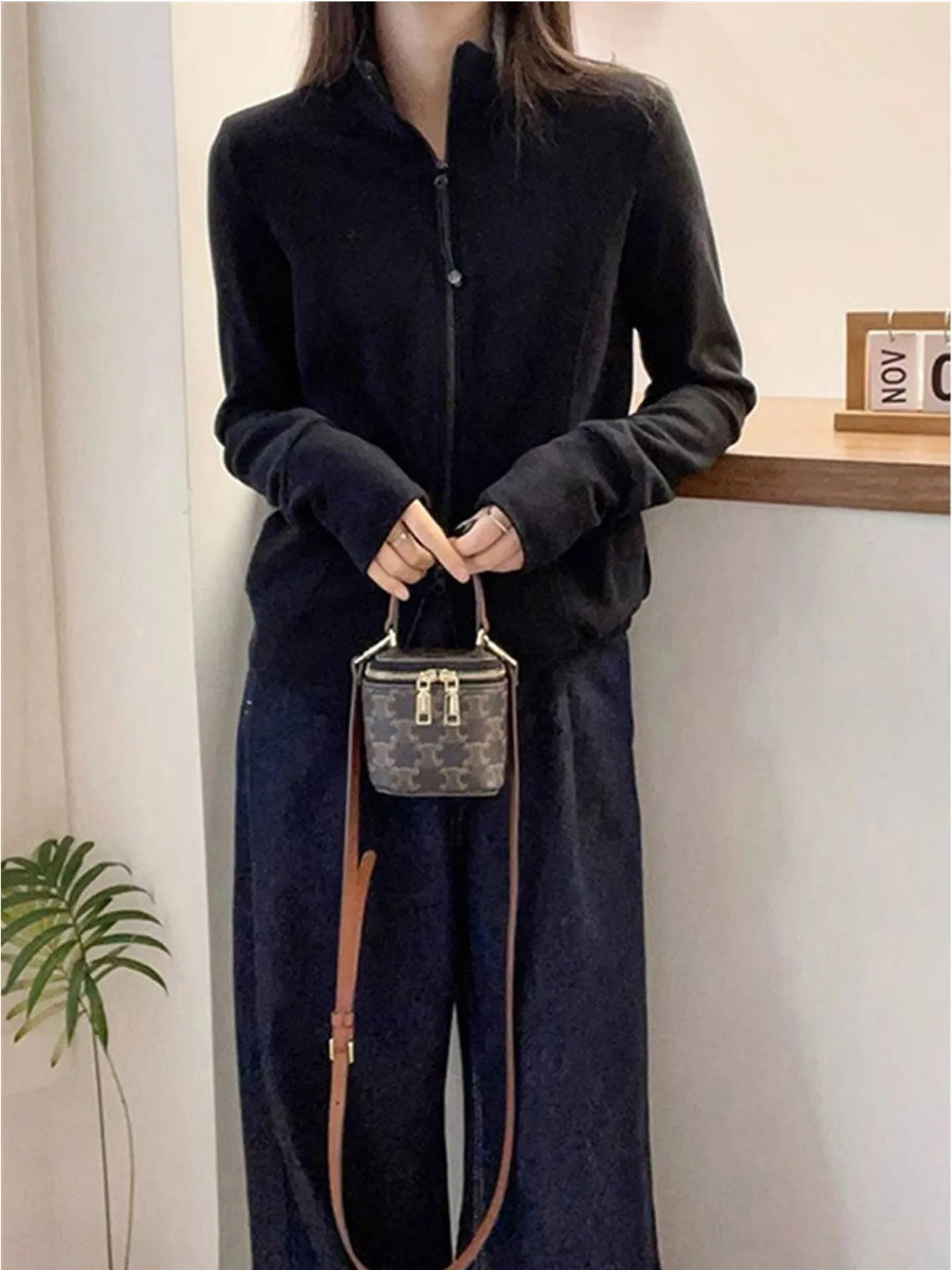 Fluwelen sweatshirt met dubbele ritssluiting en opstaande kraag Dames herfst-wintermode korte mouw Trendy top A-lijn rok met hoge taille