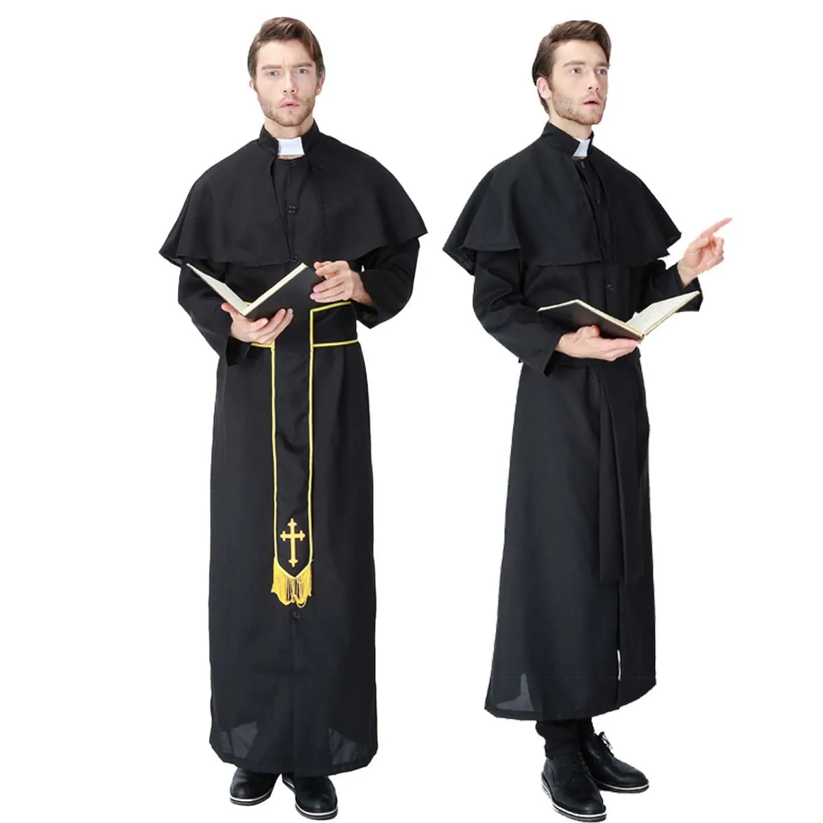 Halloween Carnival Costume For Man God Father Missionary Priest Cosplay Costumes