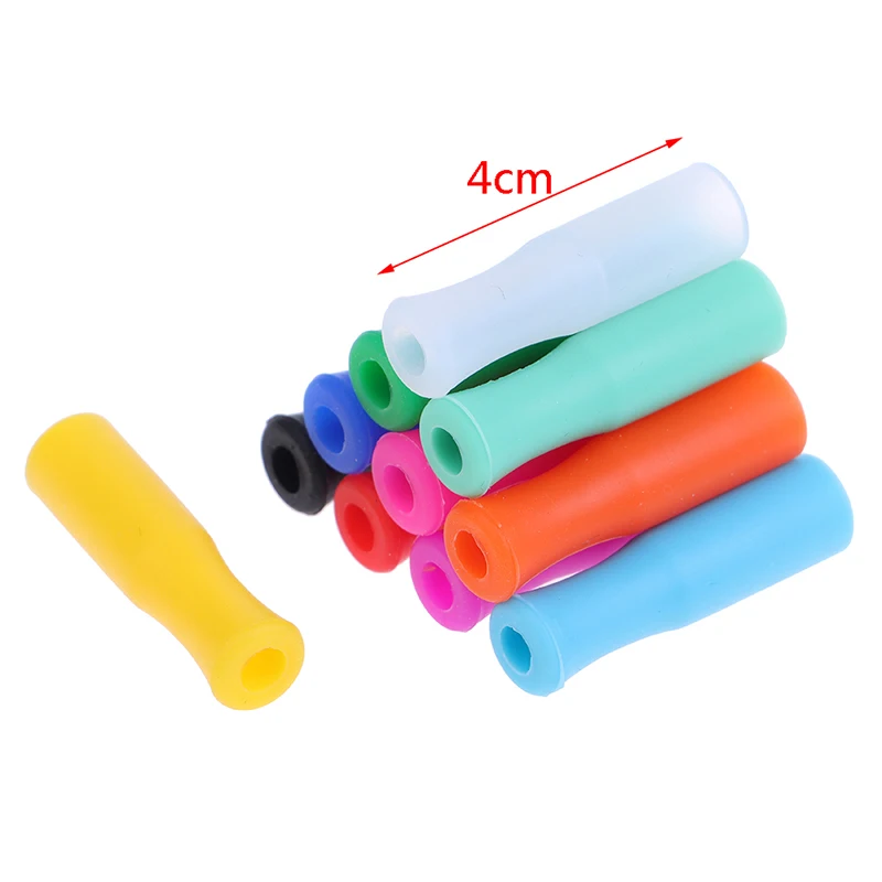 6/10Pc Cap Anti-scald Teeth Protector Bar,Reusable Stainless Steel Straw Food Grade Accessories Silicone Tip 6mm Silicone Nozzle