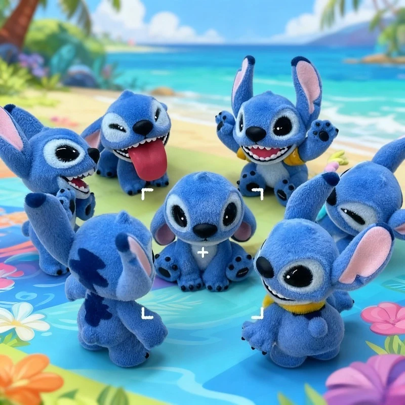 Disney stitch veludo-como textura caixa cega engraçado figura de ação modelo boneca brinquedo ornamento crianças aniversário presentes de natal