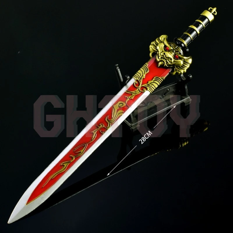 28 cm/11.02in Creatie van de Goden 12 Zwaarden Randapparatuur Wapens Model Metal Craft Mannelijke en Vrouwelijke Zwaard Ornament Desktop Display