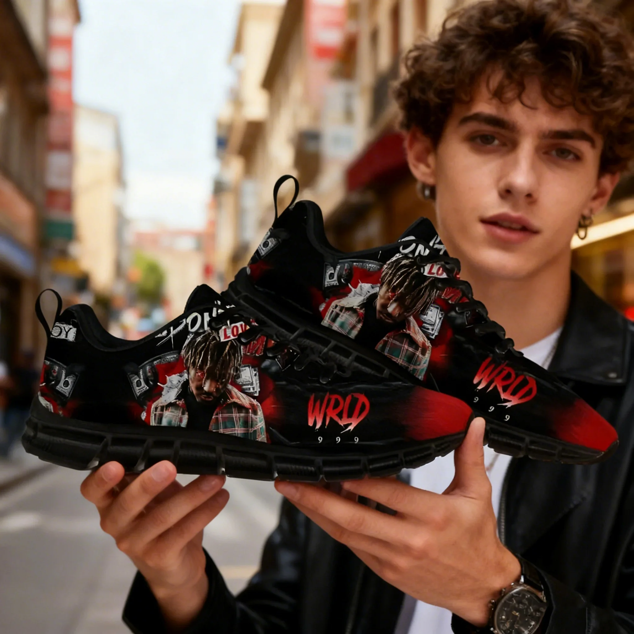 

Кроссовки Hot Juice Wrld в стиле хип-хоп для мужчин, женщин и подростков, повседневные, на заказ, высокого качества, парные