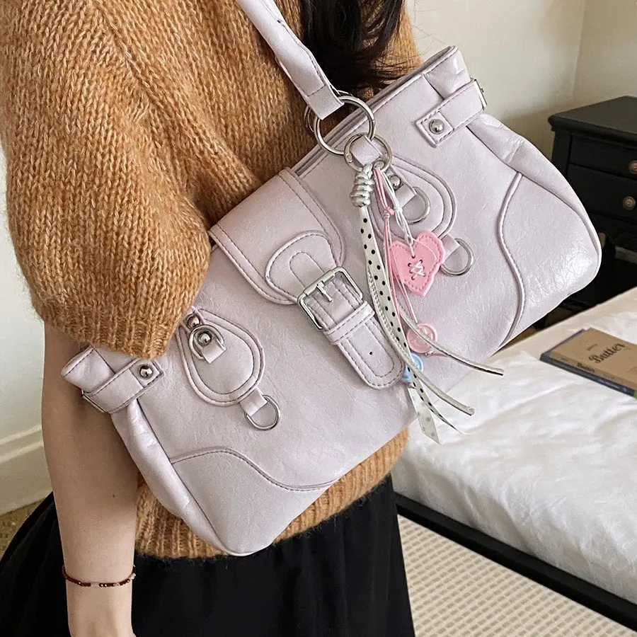 2026hot Women Casual Simple Handbags Office Lady Chic Korean Fashion Shoulder Bag Y2k Aesthetic Female All Match Underarm Bag