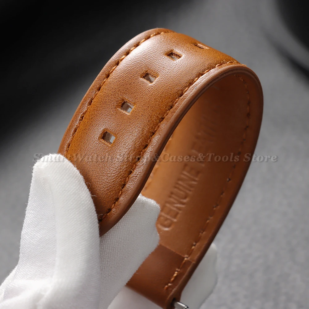 Immagine 6: Cinturino per Orologio in Pelle di Vitello a Sgancio Rapido Nero Marrone Verde Morbido con Fibbia a Farfalla per DW e Omega