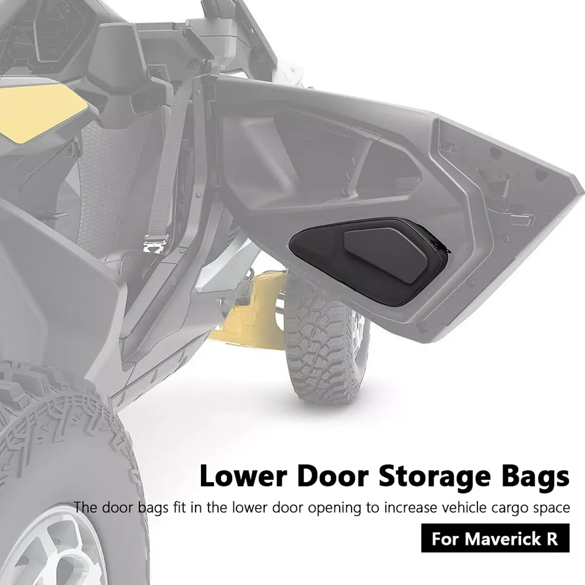 UTV For CAN-AM MAVERICK R Black Side Storage Bag Driver Passenger Lower Door Tool Bags Cushion For Can Am Maverick R