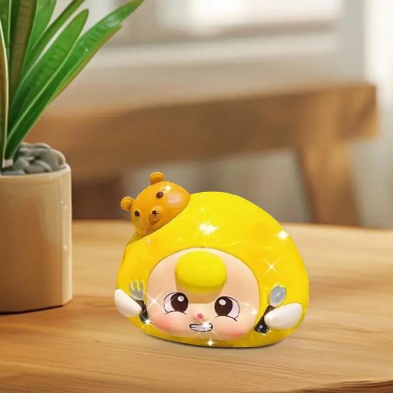 Action Figures Statue Cute Figures With Food Outfit Collectible Toys Series Creative Collectible Statue For Bedroom Bedside Home