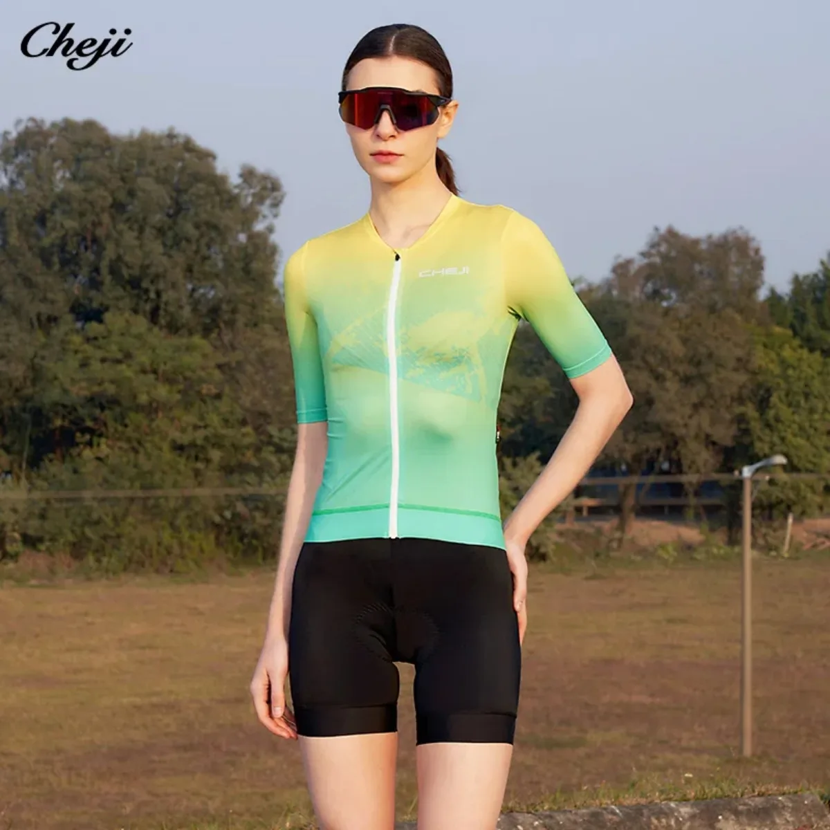 CHEJI New Women\'s Summer Short Sleeve Top Quick Drying High Quality Jersey Ciclismo Cycling Clothing Men 2022 Sports Equipment