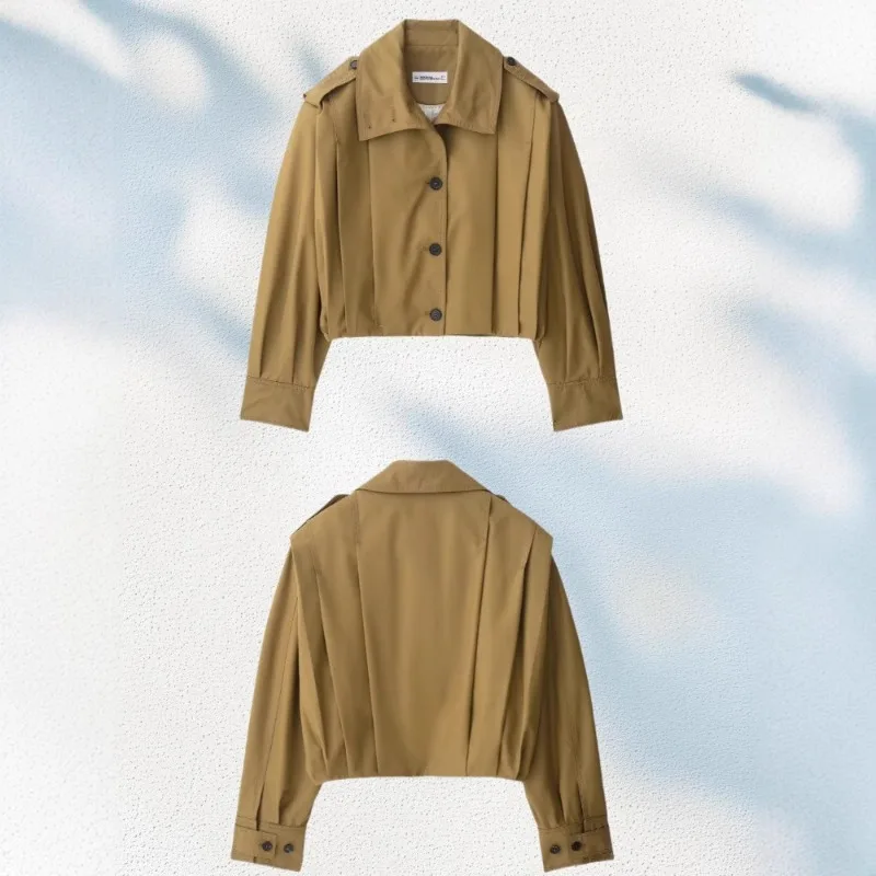 

Новинка 2025 года, женское короткое пальто, модные однобортные куртки с длинными рукавами, темпераментные пригородные куртки, женская одежда