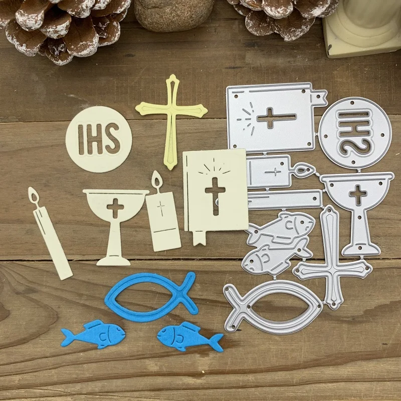 IHS Holy Grail Candle Cross Metal Cutting Dies Stencils For DIY Scrapbooking Decorative Embossing Handcraft Die Cutting Template