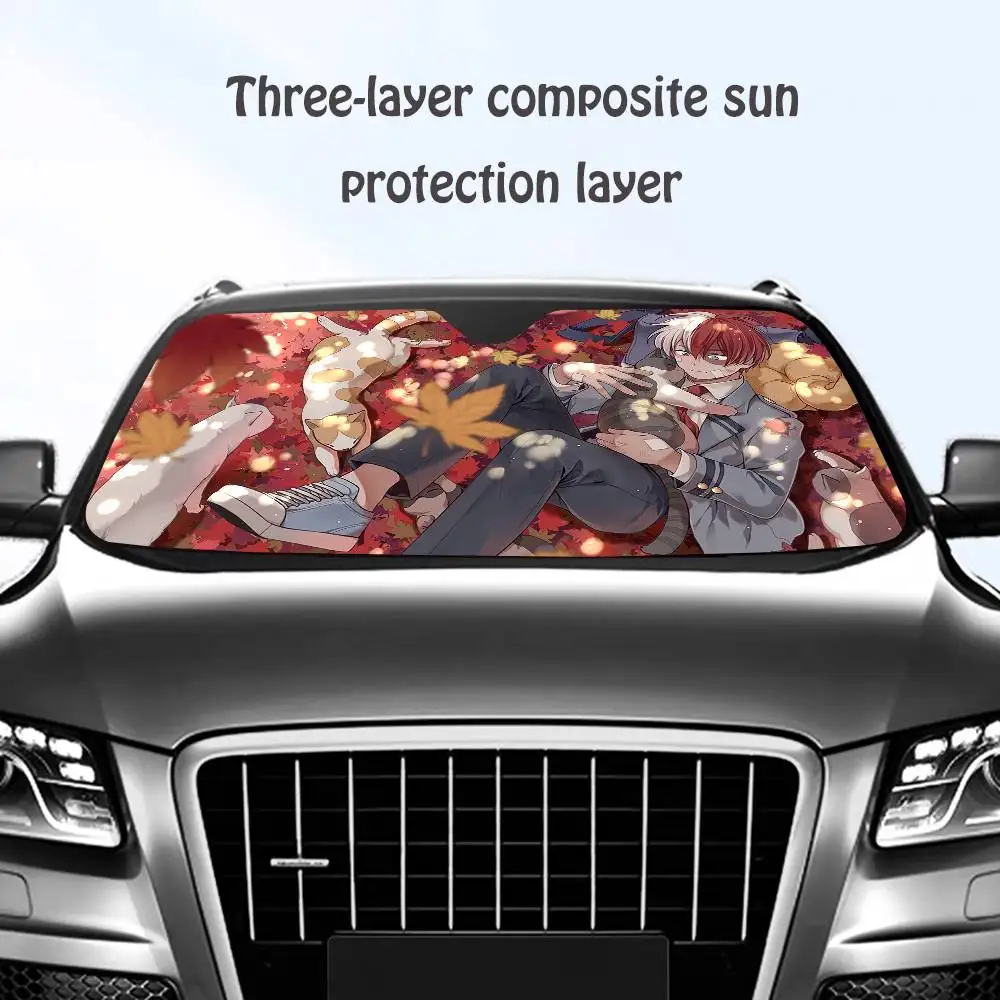 

Anime S-Shoto Todoroki MHA Car SunShade Windshield Sun Shade Personalized Picture Block UV Rays Visor Protector