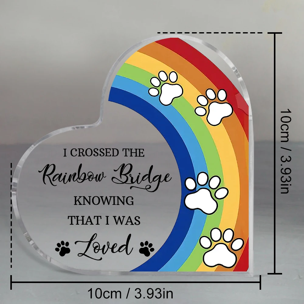 1 قطعة الحيوانات الأليفة التذكارية الاكريليك قوس قزح جسر الكلب هدية ، هدية البهجة لتذكاري فقدان الحيوانات الأليفة ، هدية الاهتزاز للكلاب والقطط